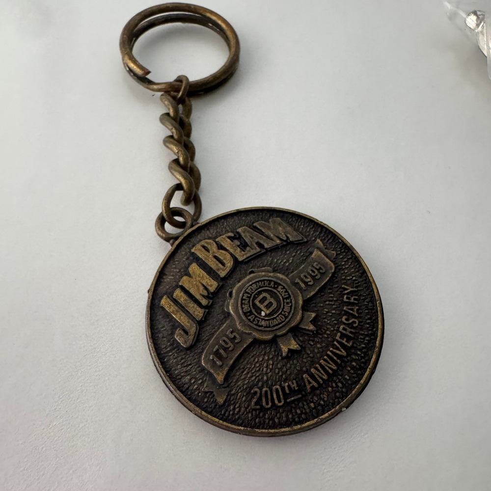 Jim Beam 200th Anniversary 1795 1995 Commemorative Metal Keychain‎